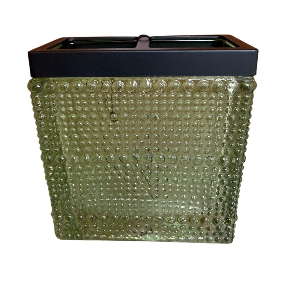 Rachel Zoe Toothbrush Holder Green Hobnail Glass
